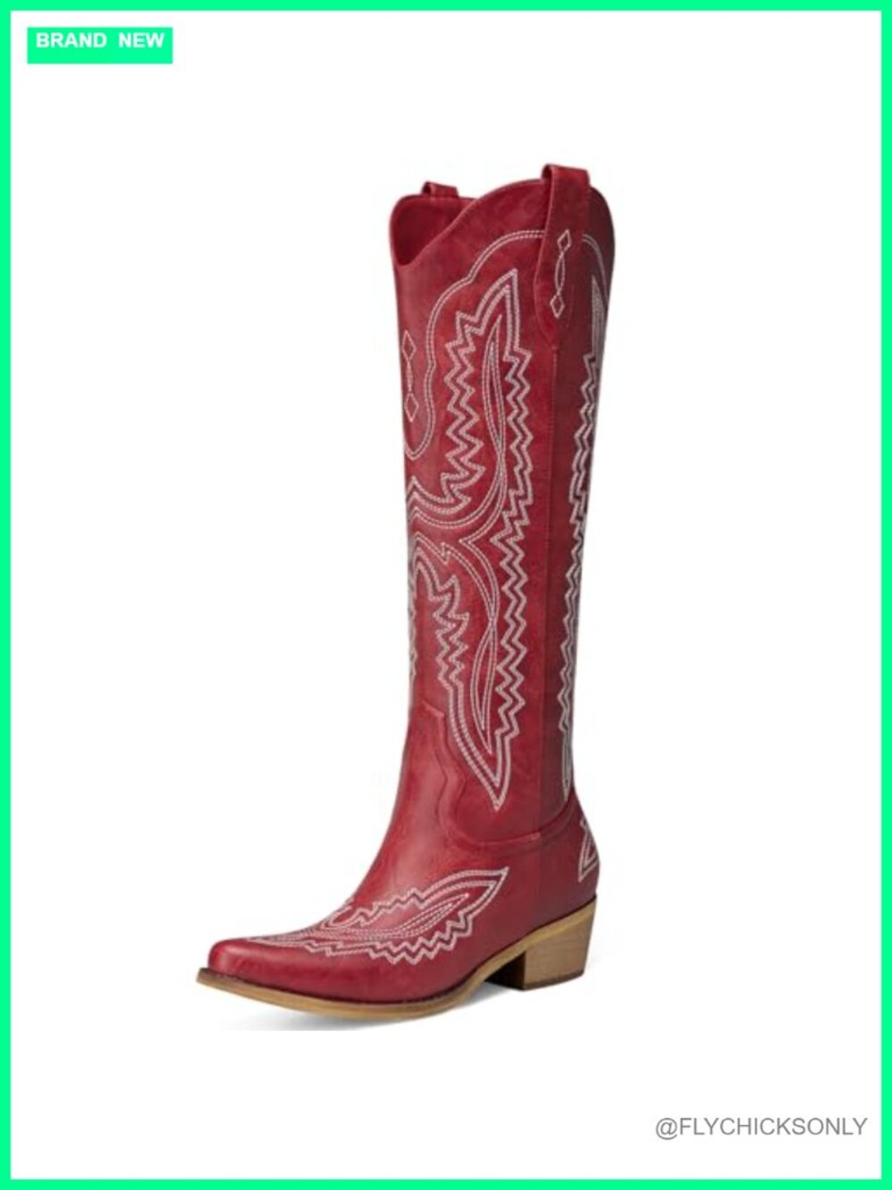 Cowboy Boots Retro Knee High Pointed Toe Cowgirl Boots for Women